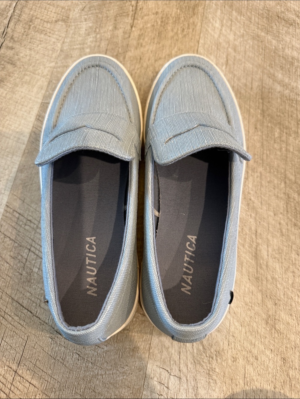 Nautica Light Blue Canvas Slip-Ons size 6